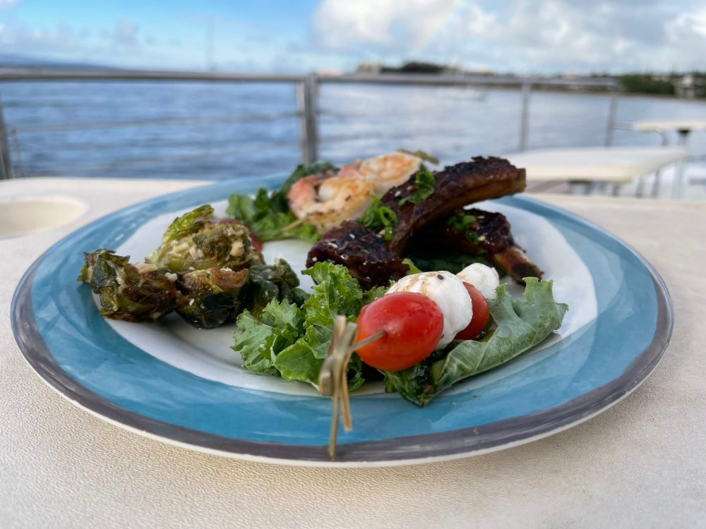 a plate of food with broccoli