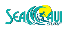 imgi_117_SeaMauiSurfLogo Logo with 'Sea Maui Surf' and silhouette of surfer on wave with sun.