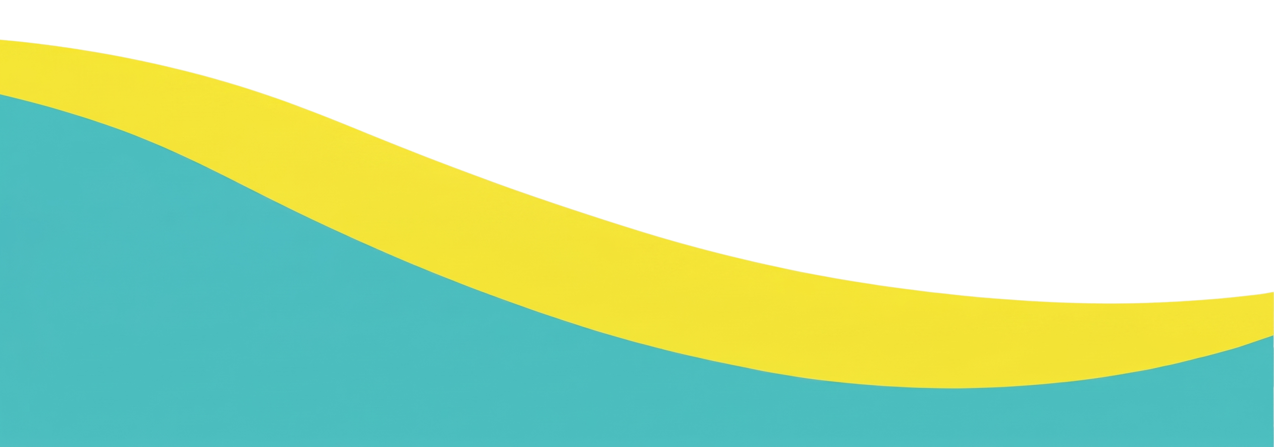 Abstract design with white, yellow, and teal overlapping waves.